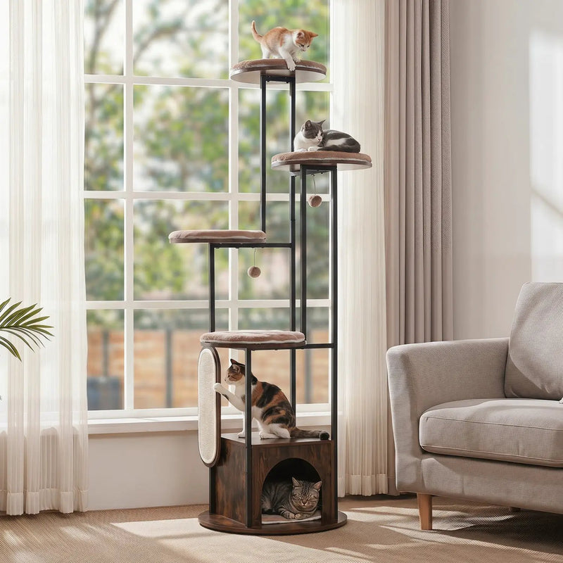 72-Inch Multi-Level Cat Tree with Condo and Perches by DirectDeals