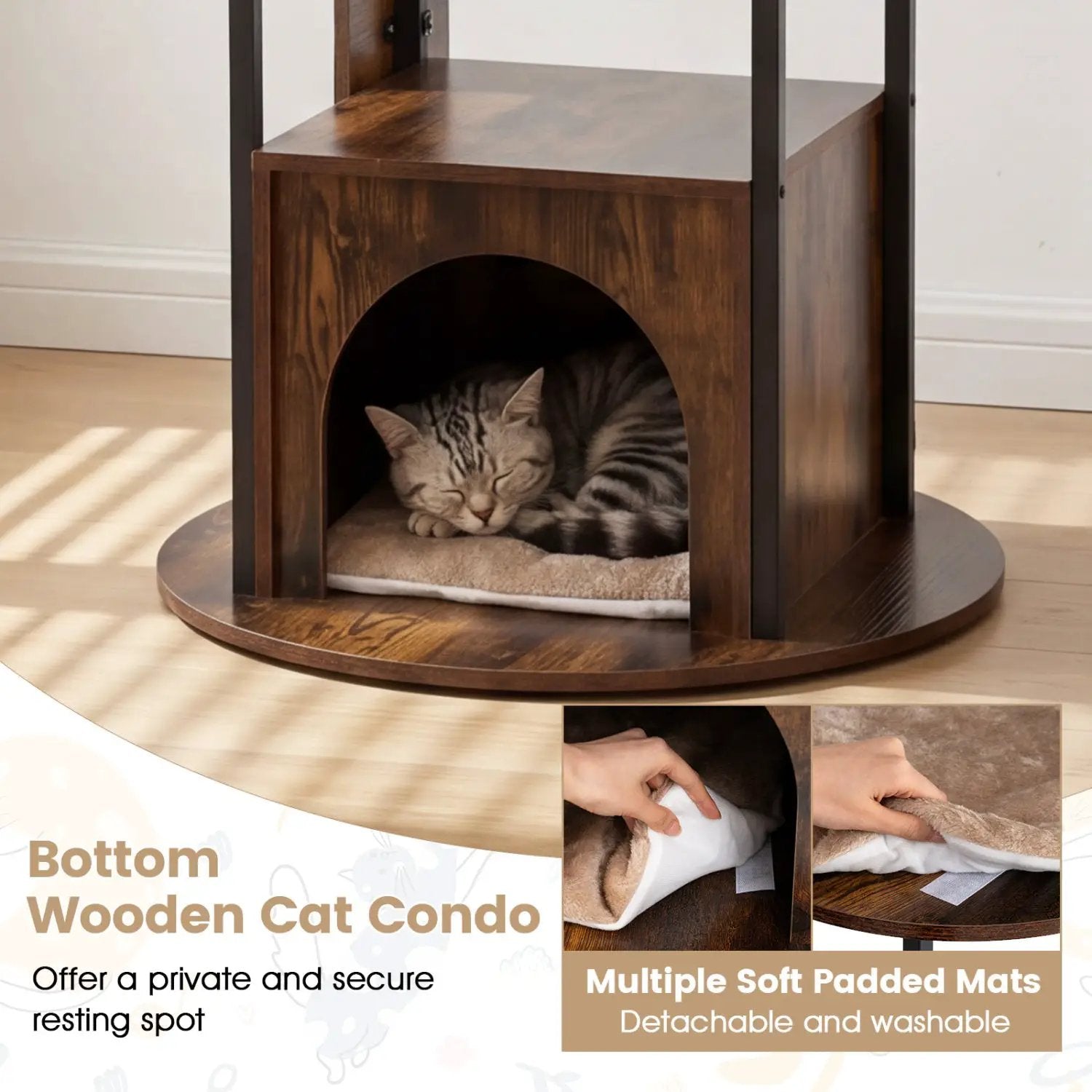 72-Inch Multi-Level Cat Tree with Condo and Perches by DirectDeals
