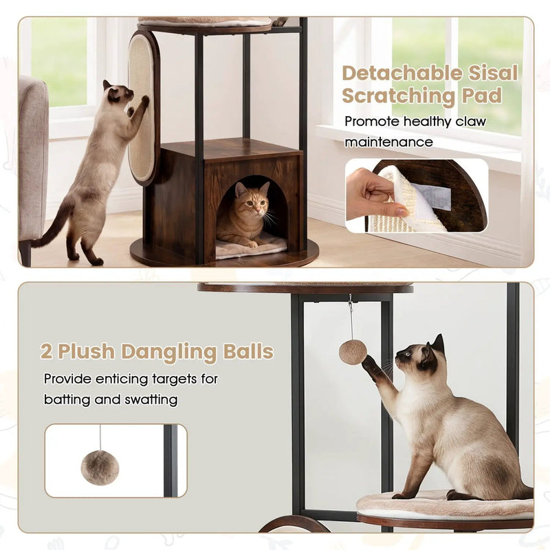 72-Inch Multi-Level Cat Tree with Condo and Perches by DirectDeals