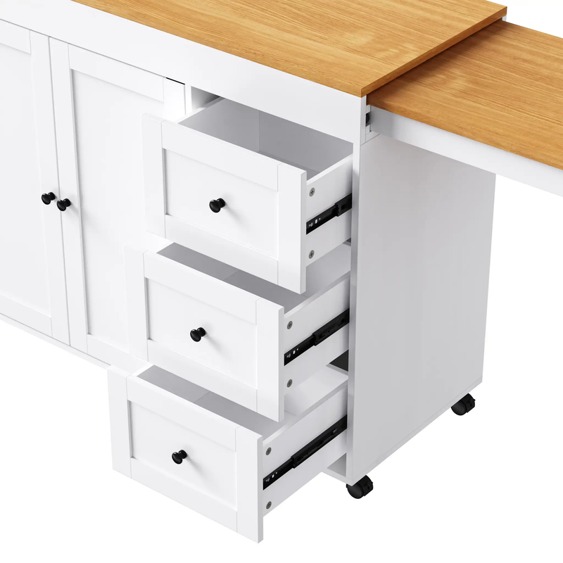 K&K 74.8" Kitchen Island with Extendable Dining Table by HouseOfZazla