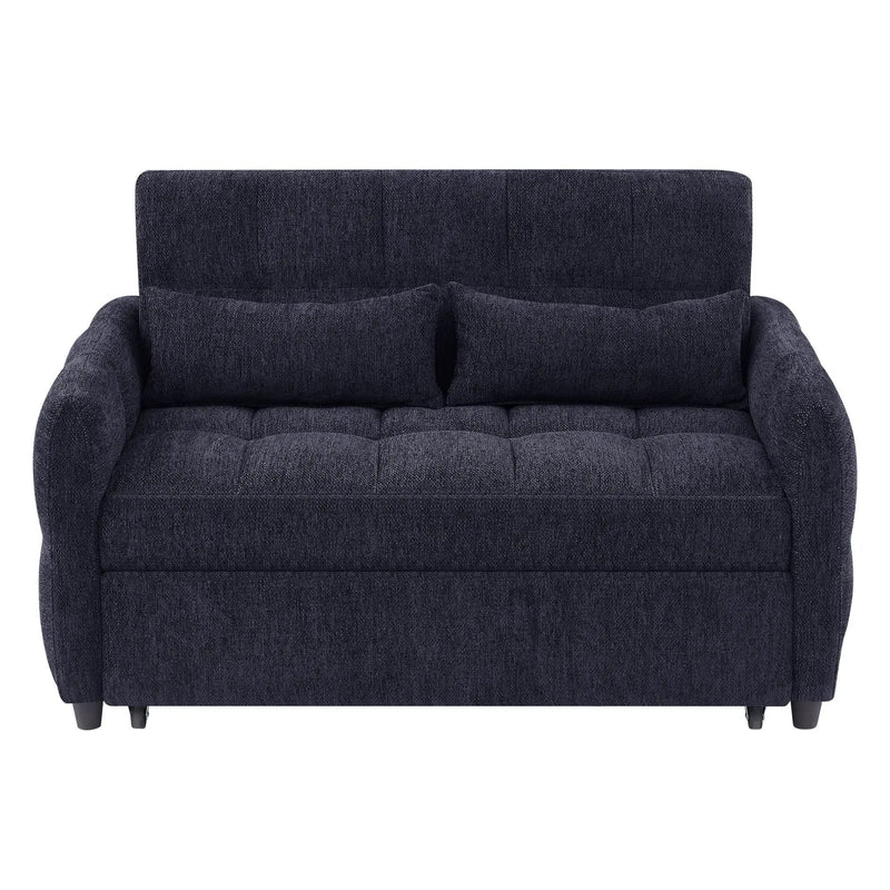 Loveseat Sofa Pull-Out Bed With Adjustable Backrest, 3 USB Ports And 2 Lumbar Pillows For Living Room by HouseOfZazla