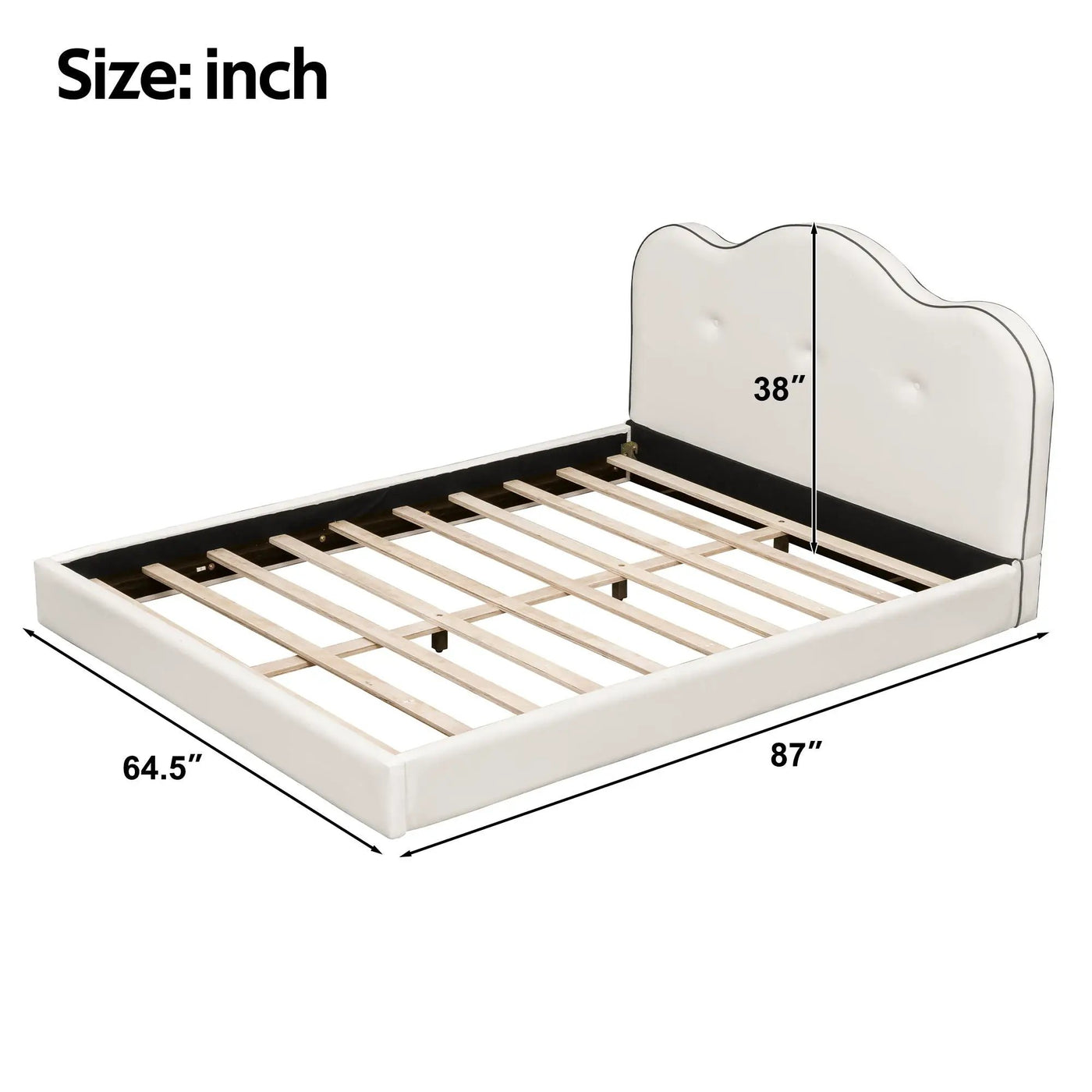 Upholstered Platform Bed With Sturdy Frame And Headboard by HouseOfZazla