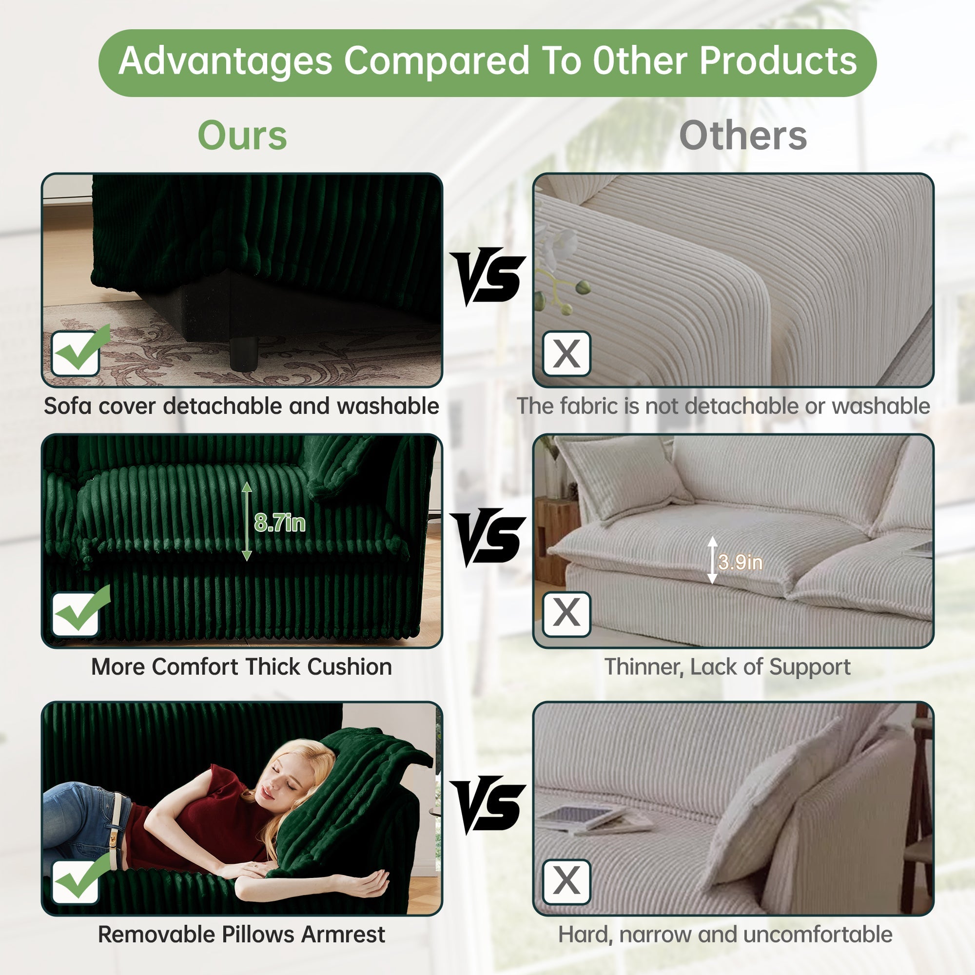 Slipcovered 2 Seater Sofa with 2 Ottomans by HouseOfZazla