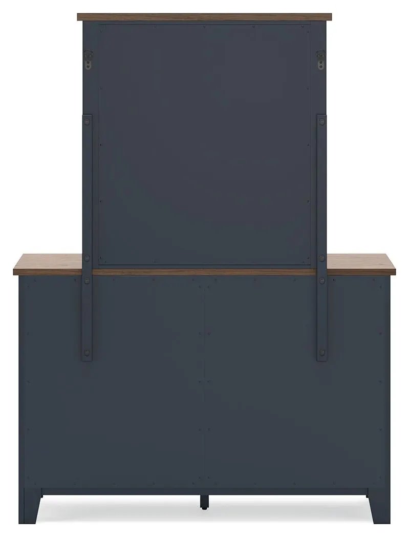 Landocken - Dresser and Mirror - Brown / Blue by Unique Piece Furniture