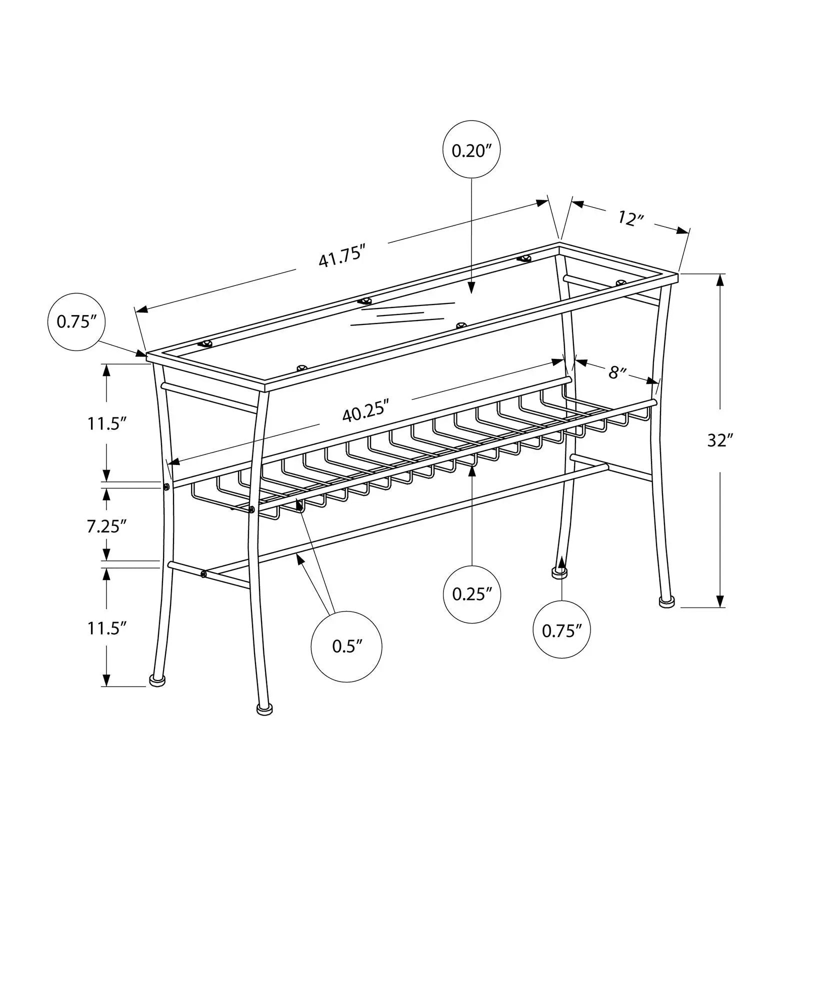 Accent Console Table For Entryway, Contemporary & Modern - Silver by Unique Piece Furniture