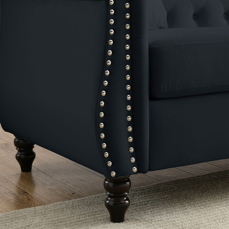 Chesterfield Sofa With Rolled Arms And Nailhead Trim by HouseOfZazla