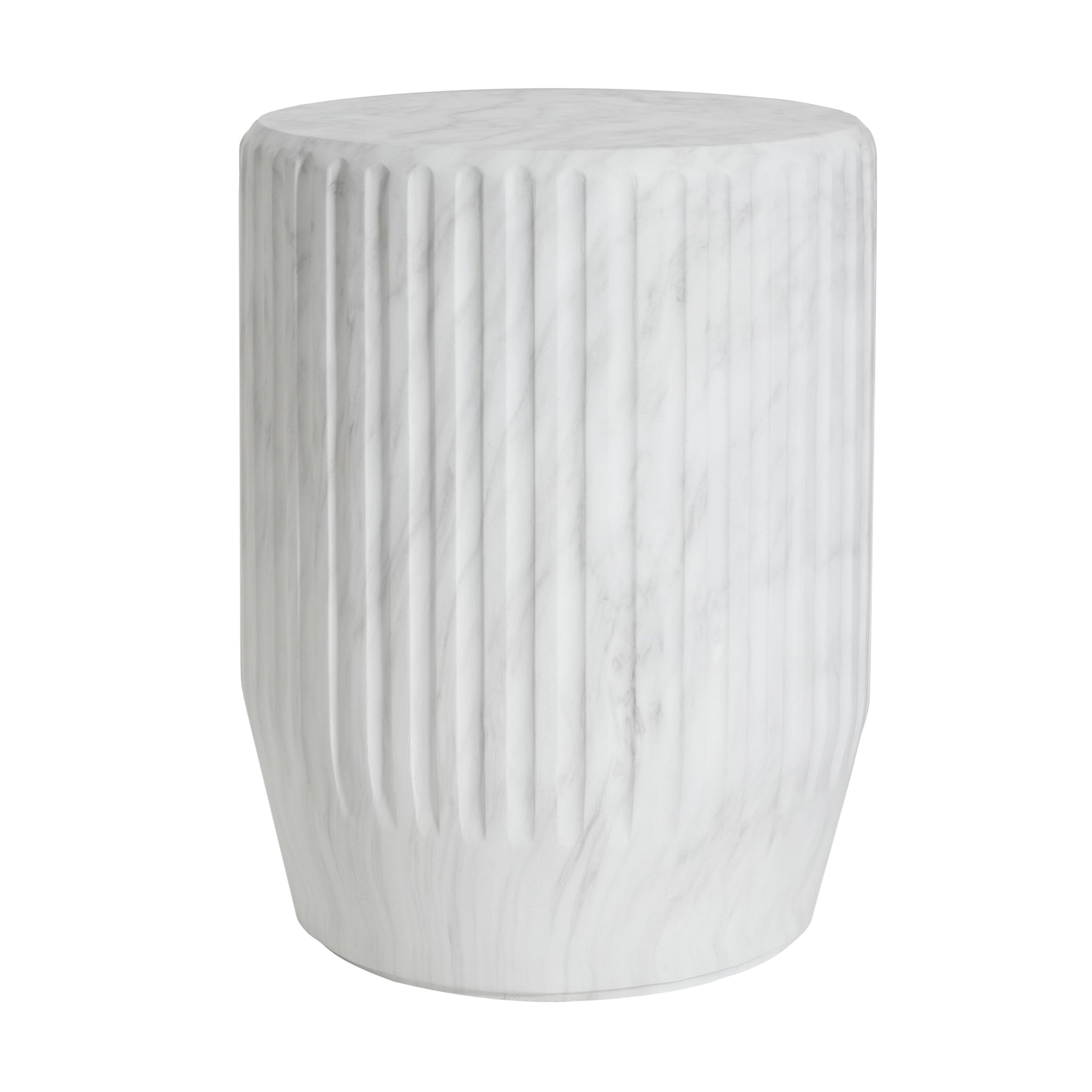 Outdoor Cicci Carved Side Table, White by HouseOfZazla