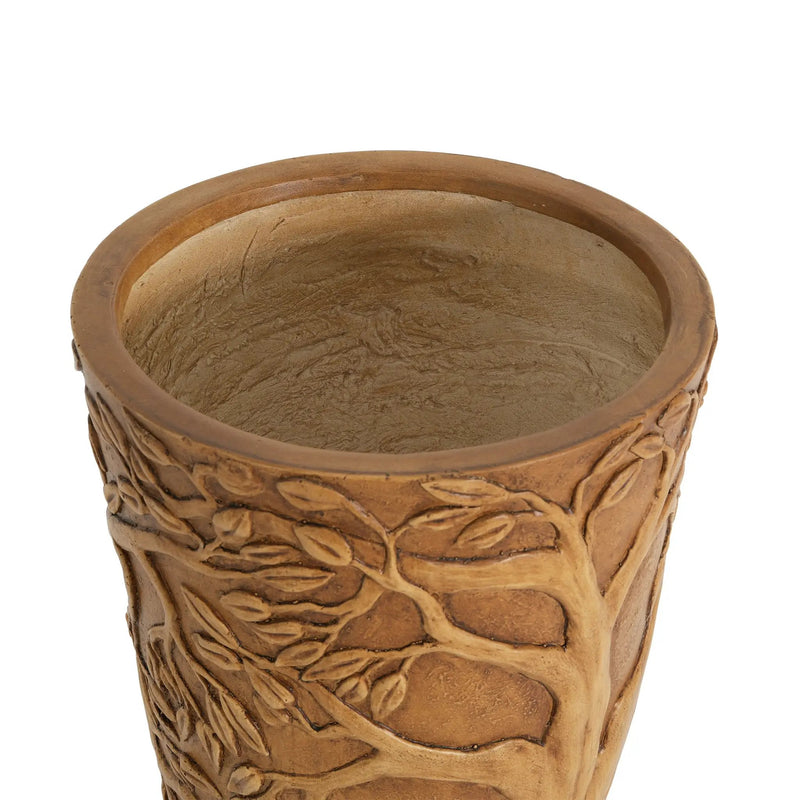 Tall Antique Bronze Tree-Embossed MGO Planter by HouseOfZazla
