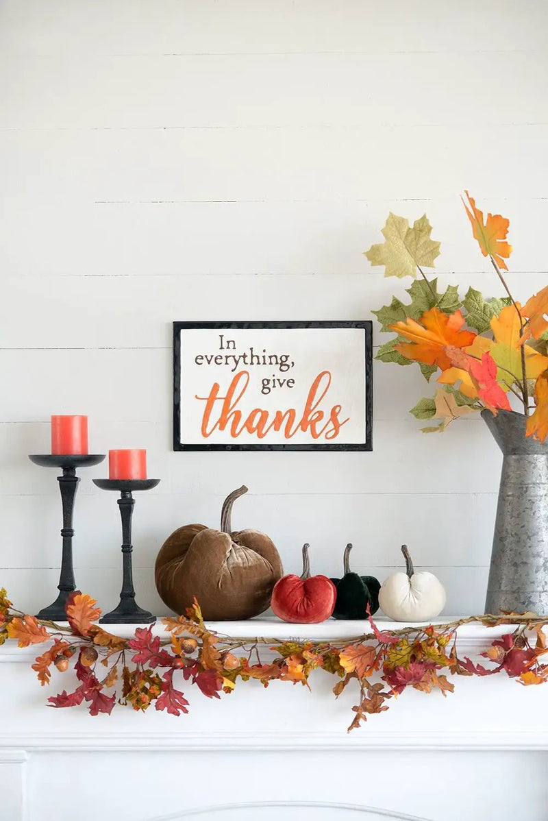 Thanks Wall Sign, Wall Art Decor For Harvest Festival Fall Festival & Thanksgiving Table Decorations (Set of 2) - Black / Orange / White by Unique Piece Furniture