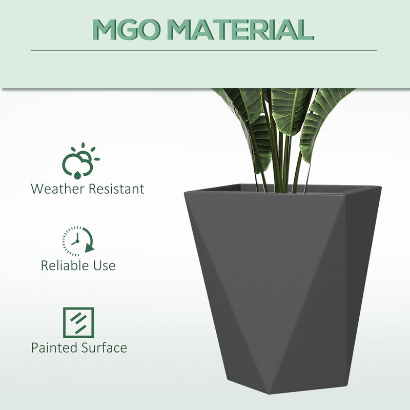 Gray Indoor Outdoor Planters Set of 3 with Drainage Holes, photo 3 of 8