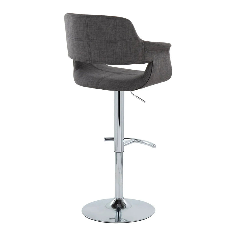 Vintage Flair - Mid Century Modern Adjustable Barstool With Swivel With Rounded T Footrest (Set of 2) by HouseOfZazla