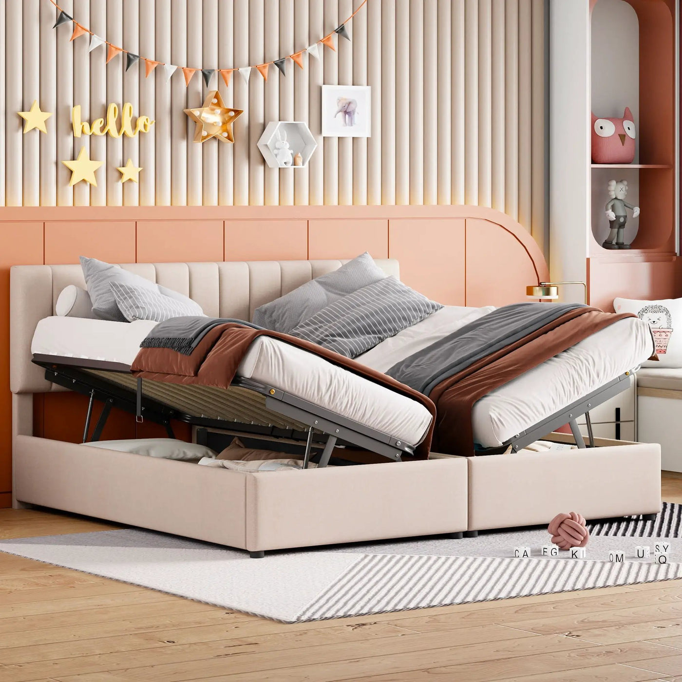 Upholstered Platform Bed With A Hydraulic Storage System by HouseOfZazla