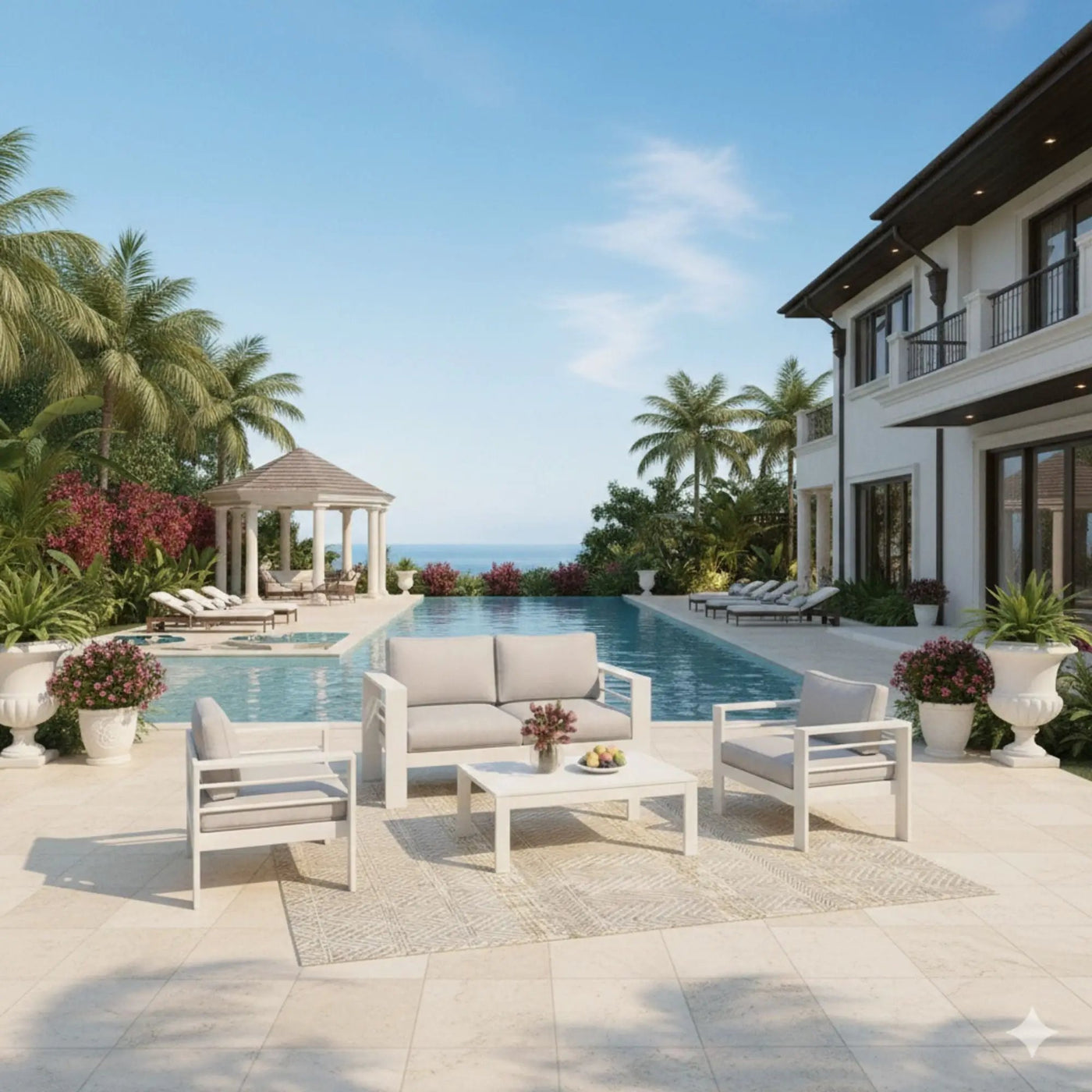 Outdoor Patio Set With All-Weather Thick Cushions by HouseOfZazla