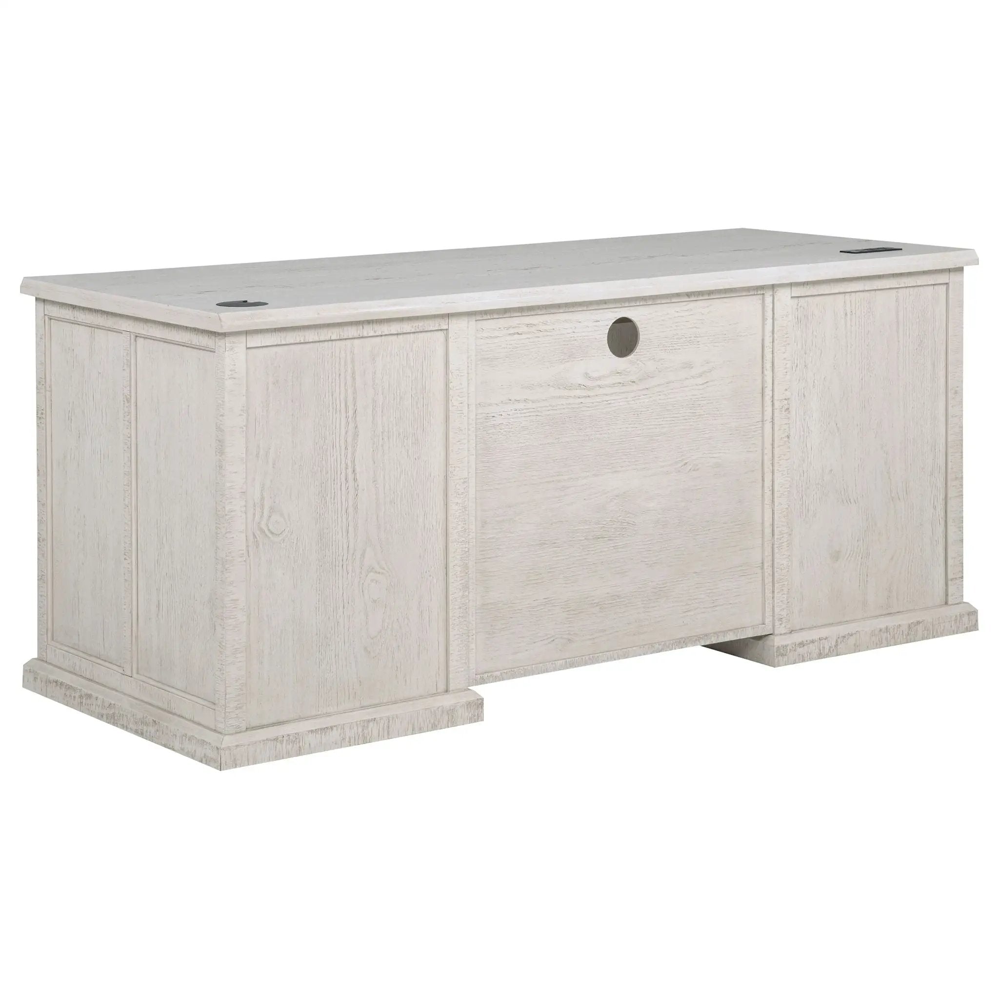 Altidore 68-inch 7-drawer Executive Home Office Desk Distressed White by Unique Piece Furniture