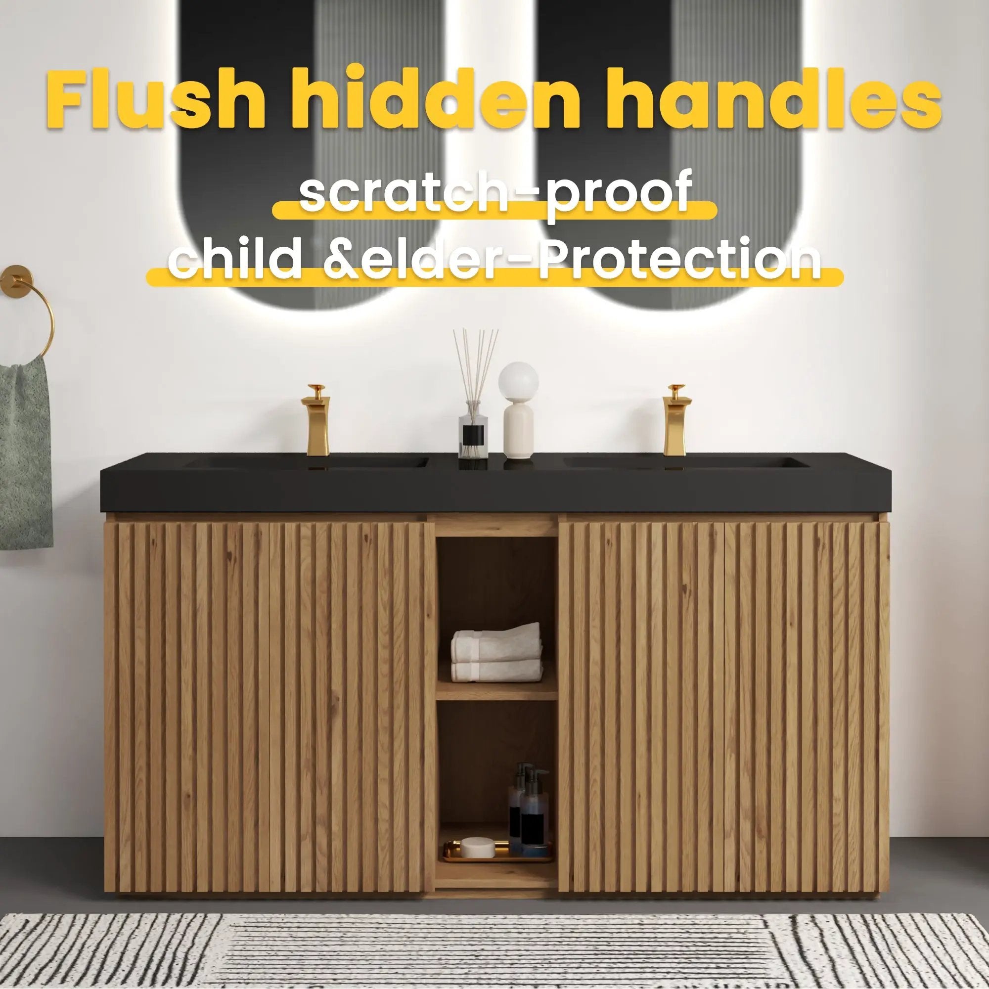 Galan 60F" Knotty Bathroom Vanity by HouseOfZazla