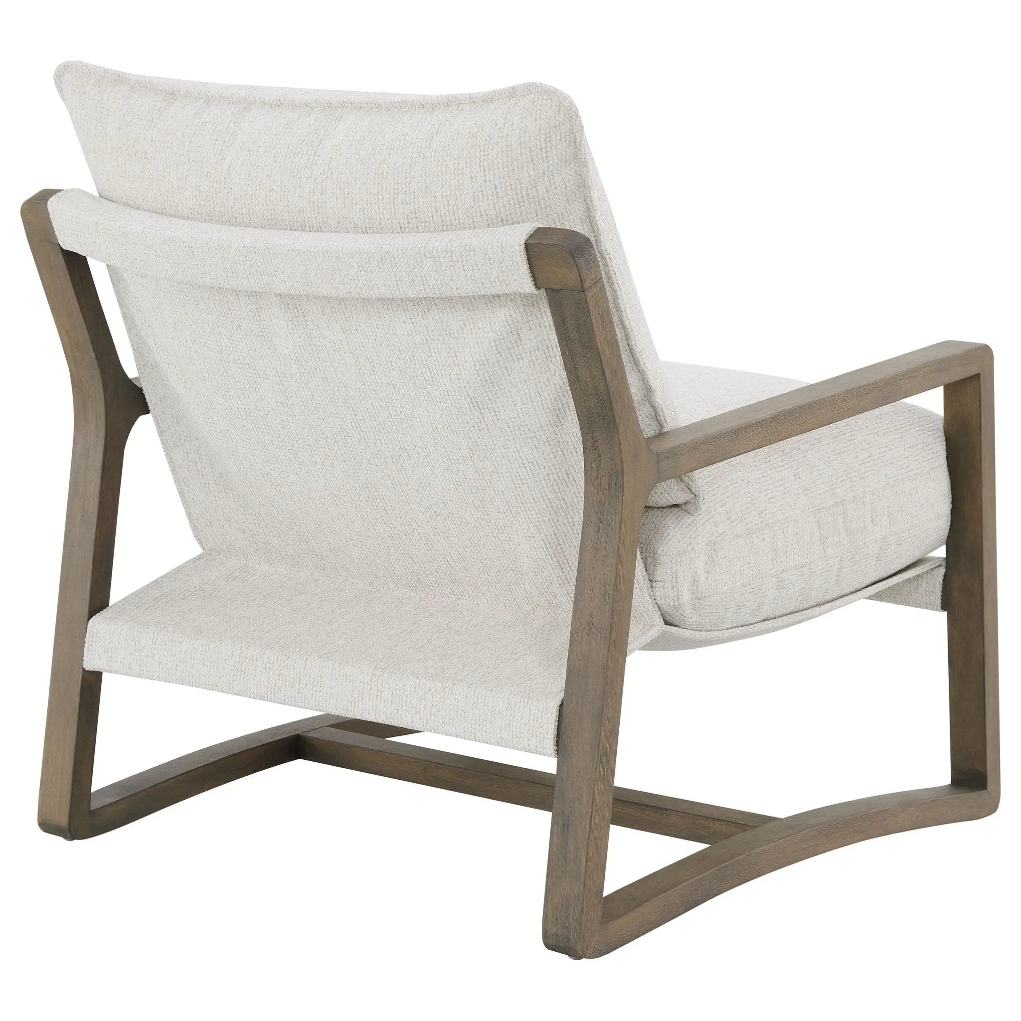 Geneva Boucle Upholstered Wood Arm Accent Chair Sand by Unique Piece Furniture