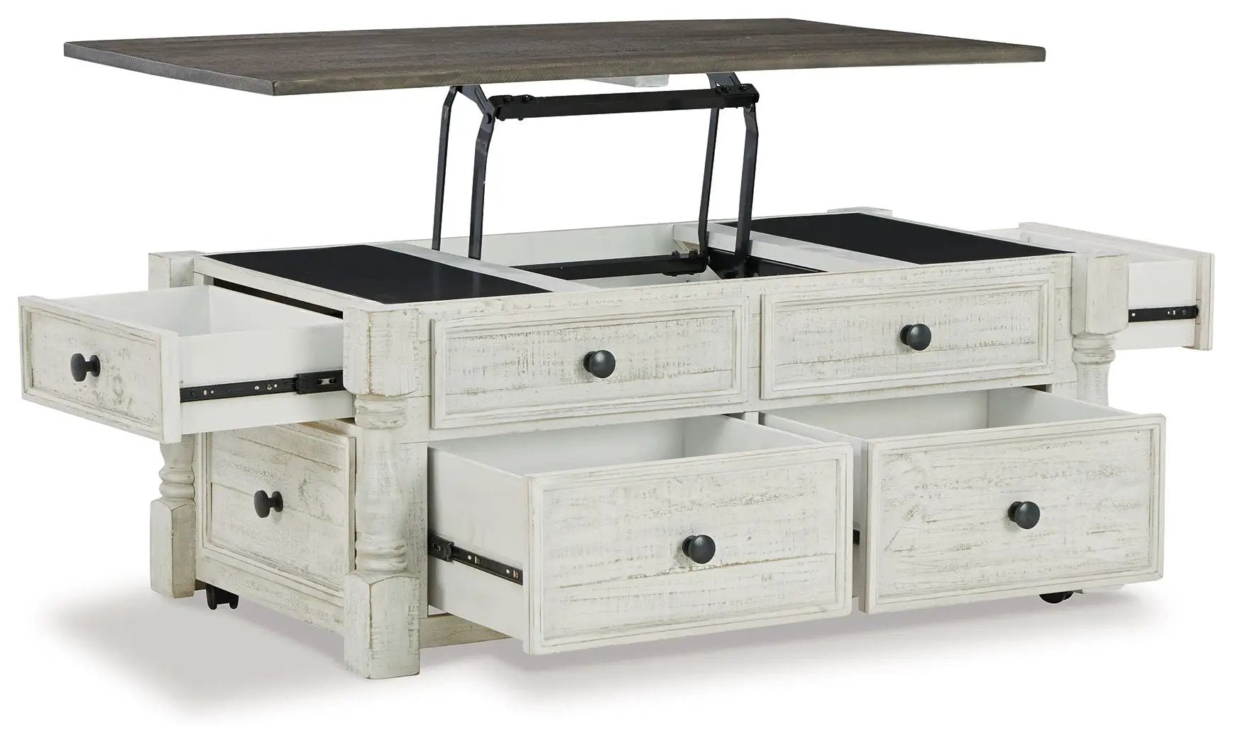 Havalance - Lift Top Cocktail Table with Storage Drawers - White / Gray by Unique Piece Furniture