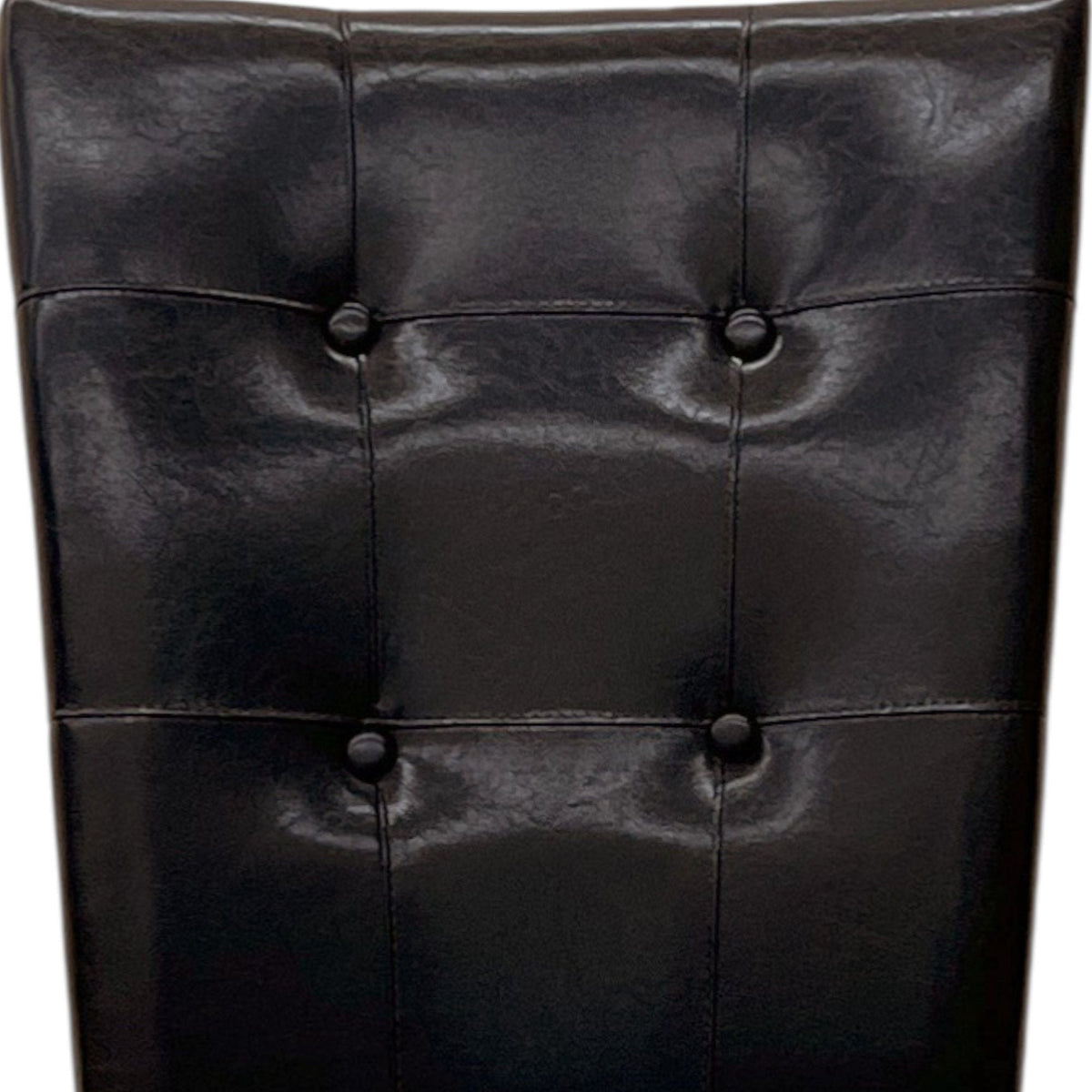 Synthetic Leather Side Chair Set with Button-Tufted Backrest - Brown / Walnut, photo 5 of 7