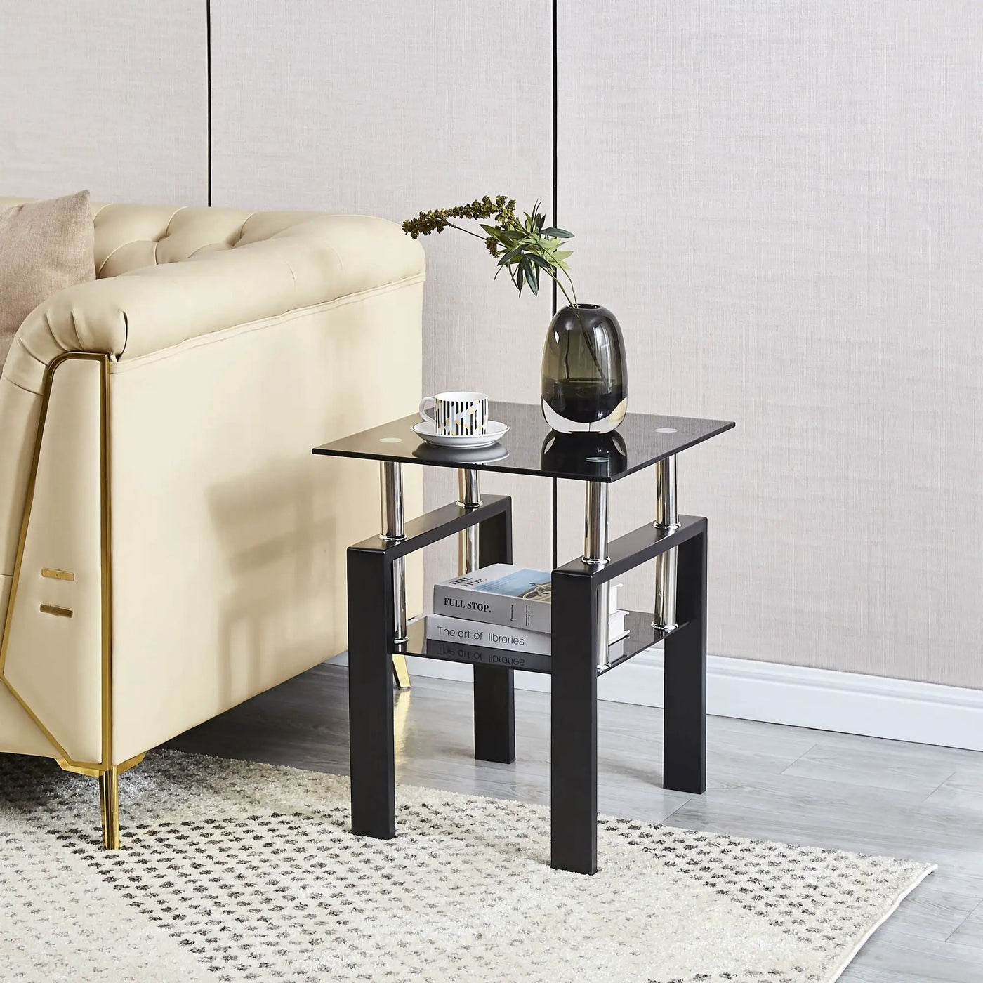 Tempered Glass Table With Storage by HouseOfZazla