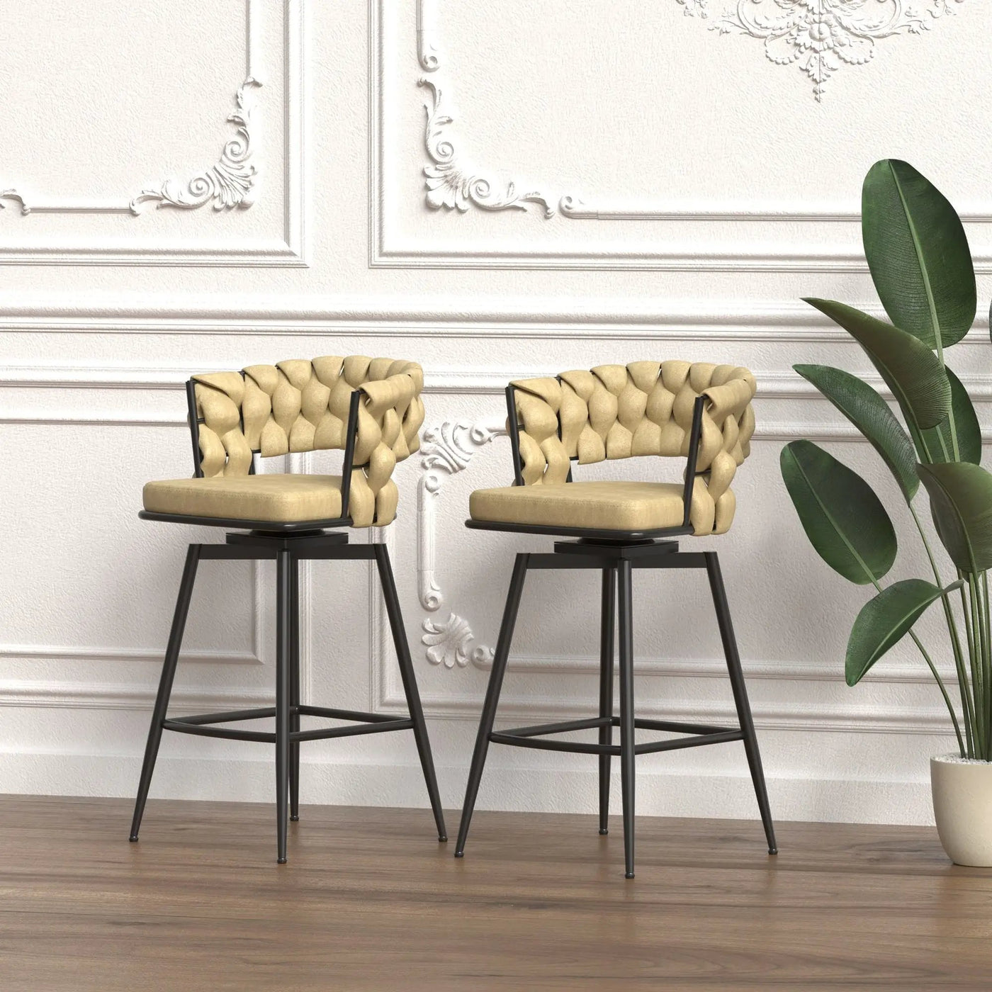 Bar Stool 360 Swivel With Back Footrest by HouseOfZazla