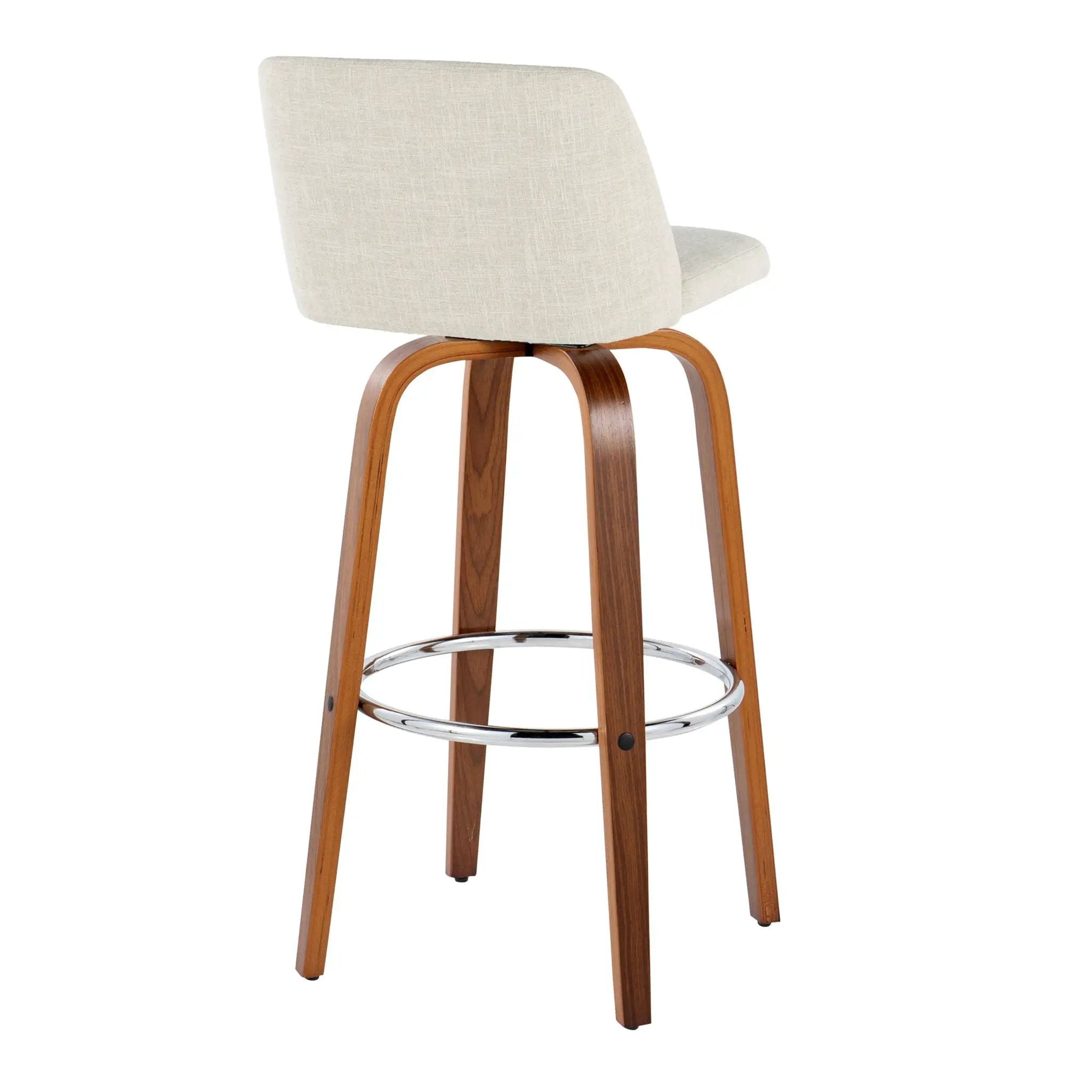 Toriano - Contemporary, Fixed Height Barstool Swivel & Round Footrest (Set of 2) by Unique Piece Furniture