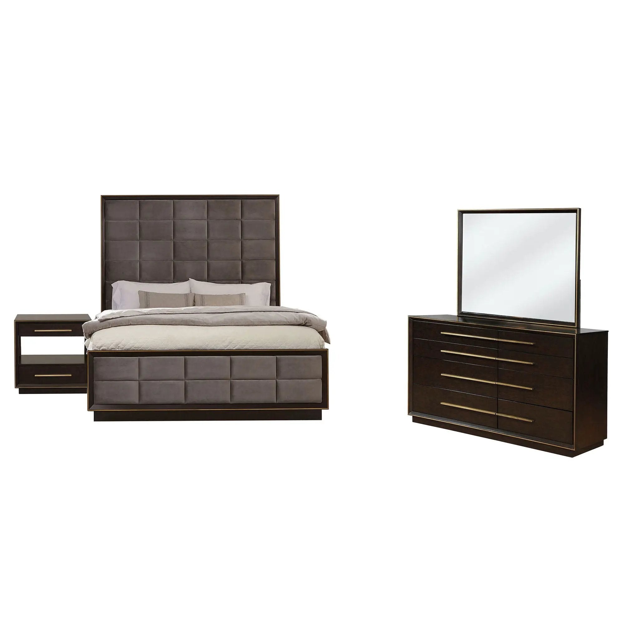 Durango 4-piece Eastern King Bedroom Set Smoked Peppercorn by Unique Piece Furniture