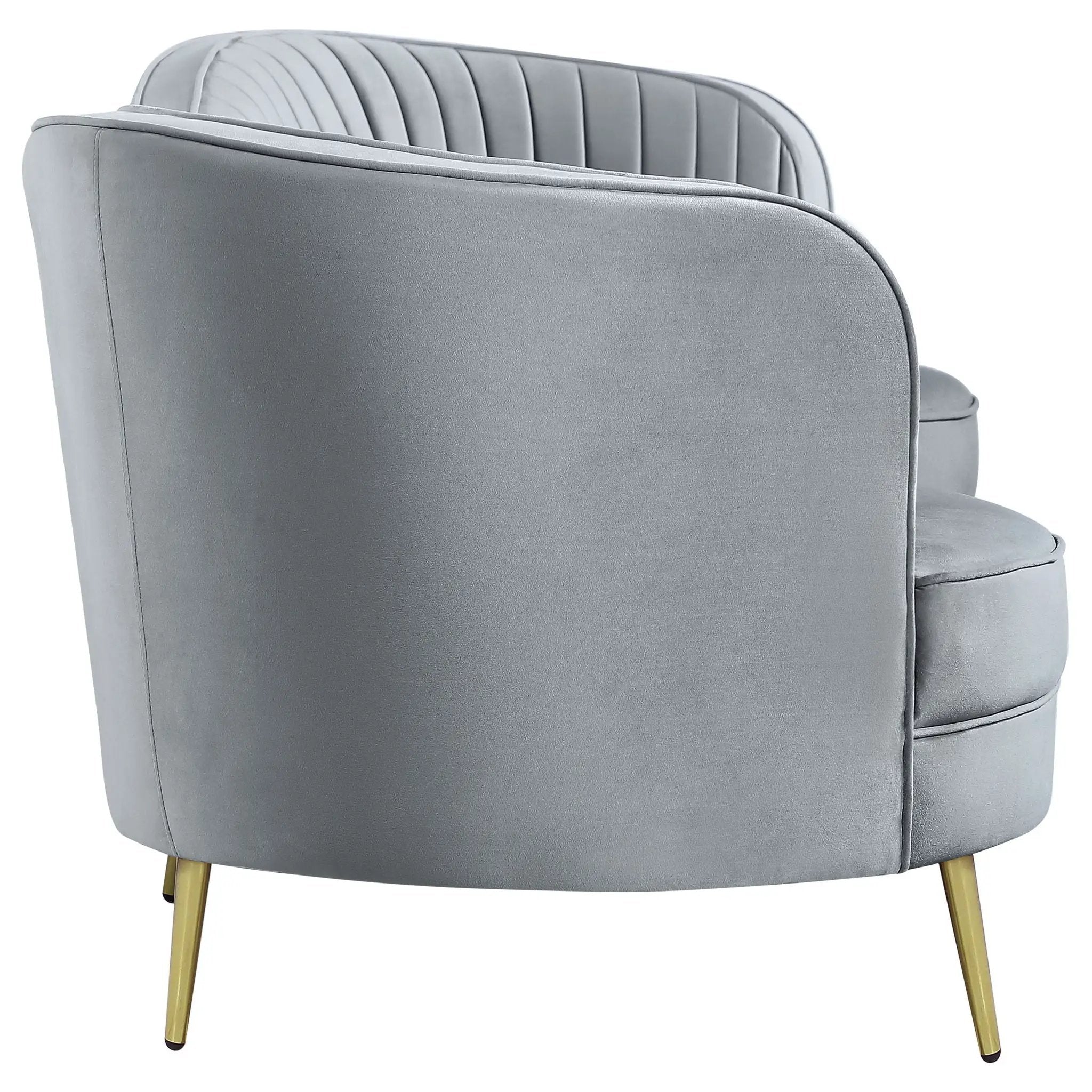 Reigha - Upholstered Sofa Lounge Furniture With Channel Tufted Backrest - Gray by HouseOfZazla