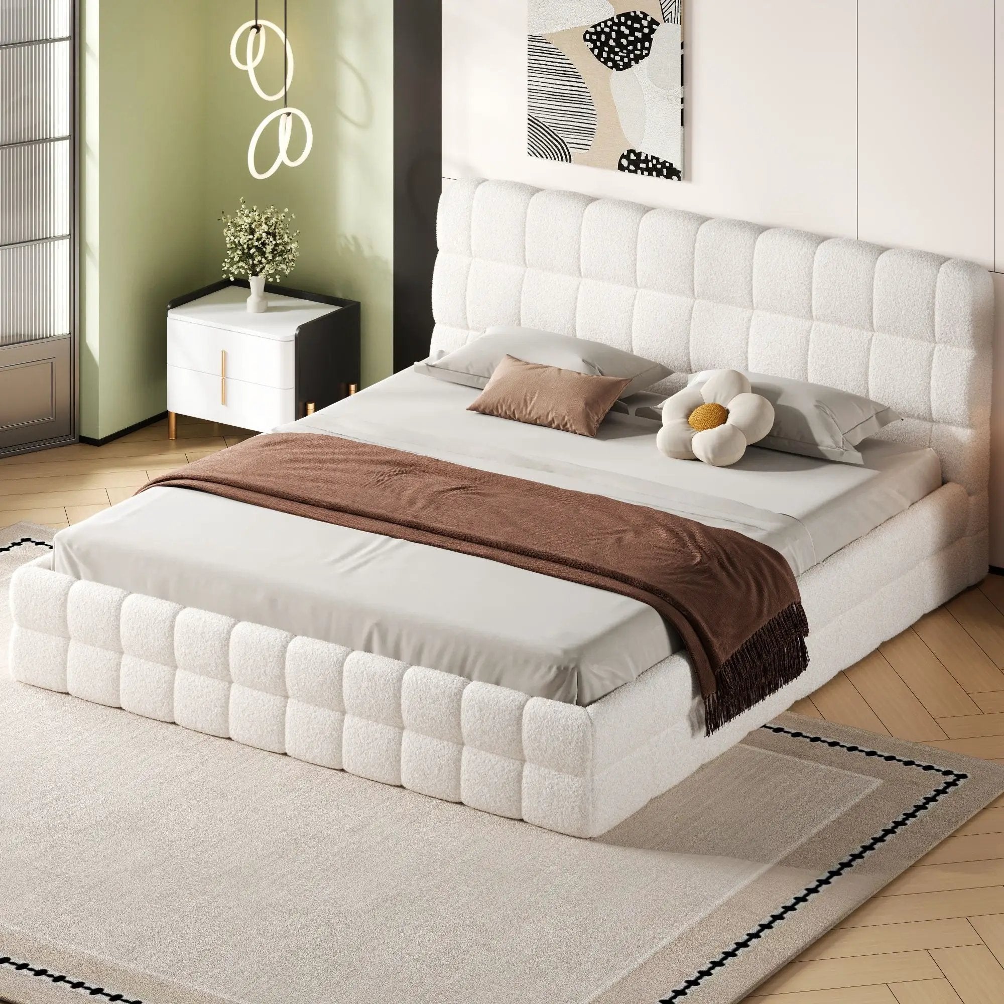 Upholstered Platform Bed With Headboard by Unique Piece Furniture