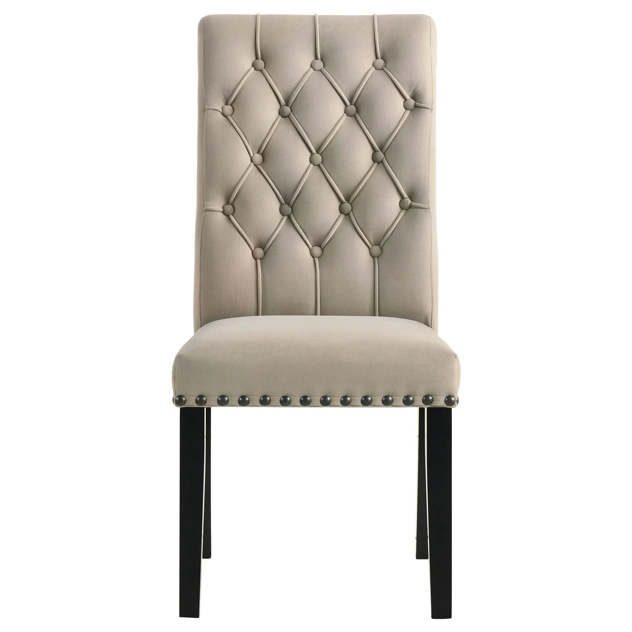 Alana Velvet Upholstered Dining Side Chair Sand (Set of 2) by Unique Piece Furniture