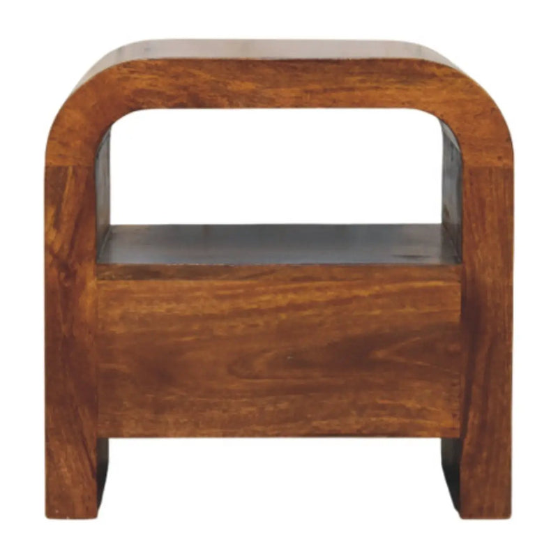 Solid Wood Darcy Nightstand, 1 Drawer and Open Shelf, Chestnut by HouseOfZazla