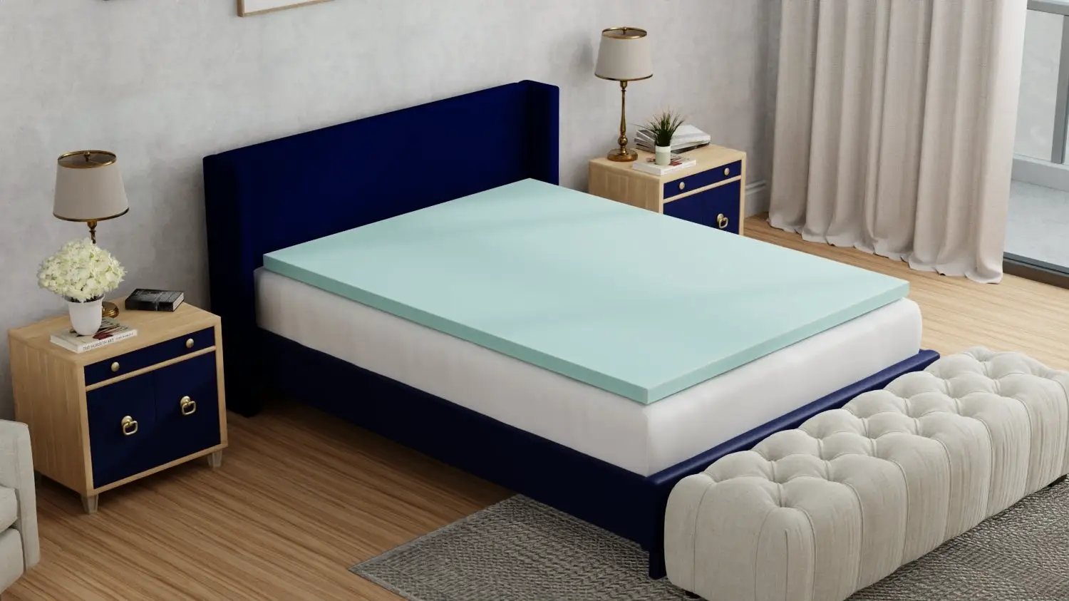 Omne Sleep Plush 3 Inch Twin Memory Foam Cooling Mattress Topper by HouseOfZazla