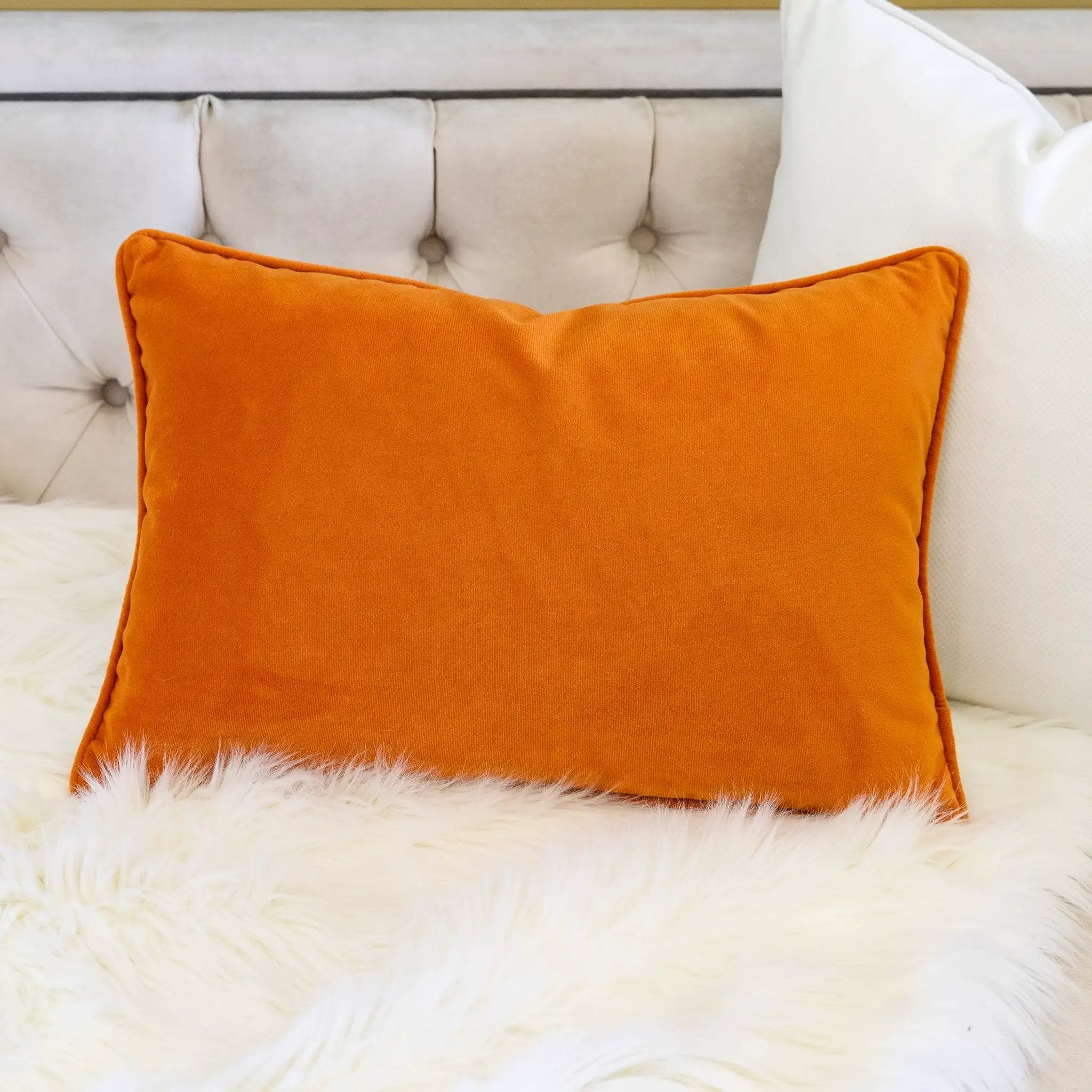 Embroidered Pumpkin Lumbar Throw Pillow – Fall Harvest Accent Cushion by HouseOfZazla