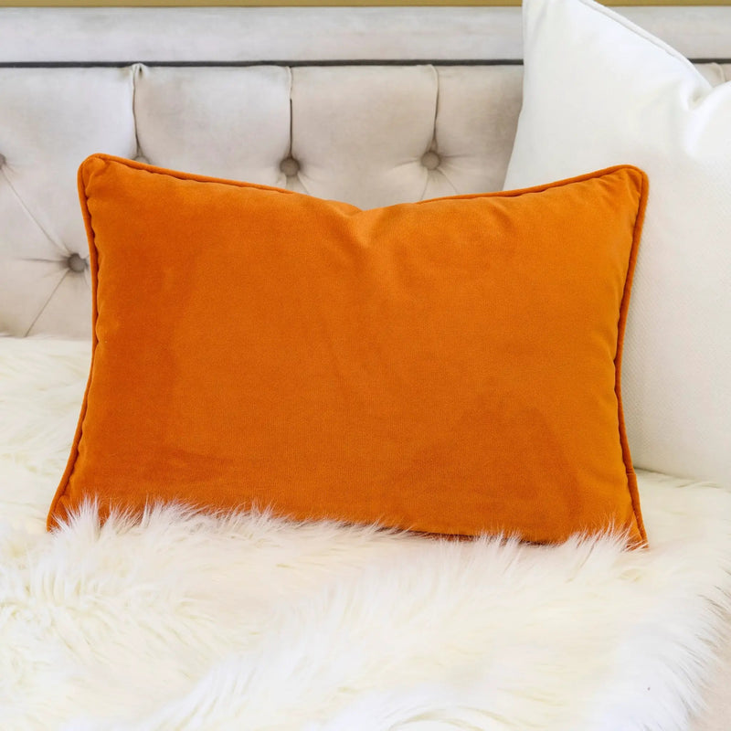 Embroidered Pumpkin Lumbar Throw Pillow – Fall Harvest Accent Cushion by HouseOfZazla