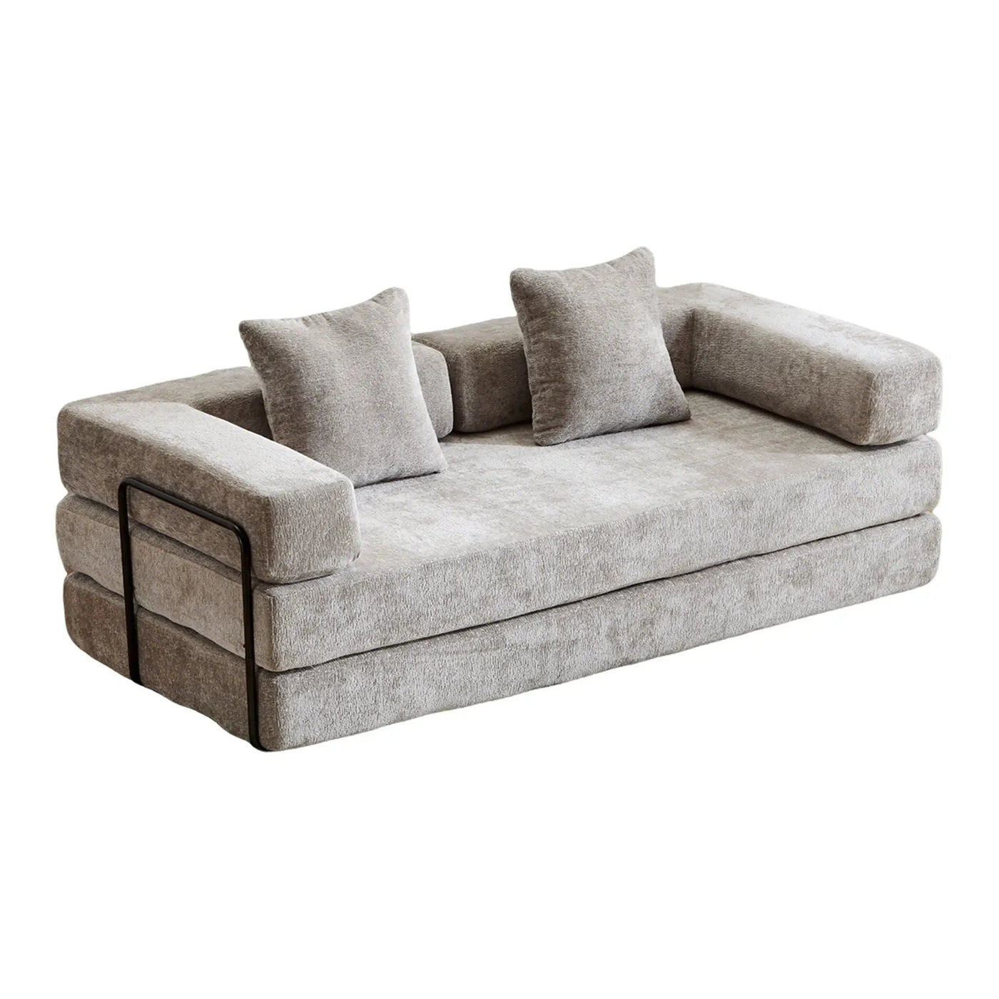 Convertible Floor Sofa Bed With Pillow Back Support Armrest by HouseOfZazla