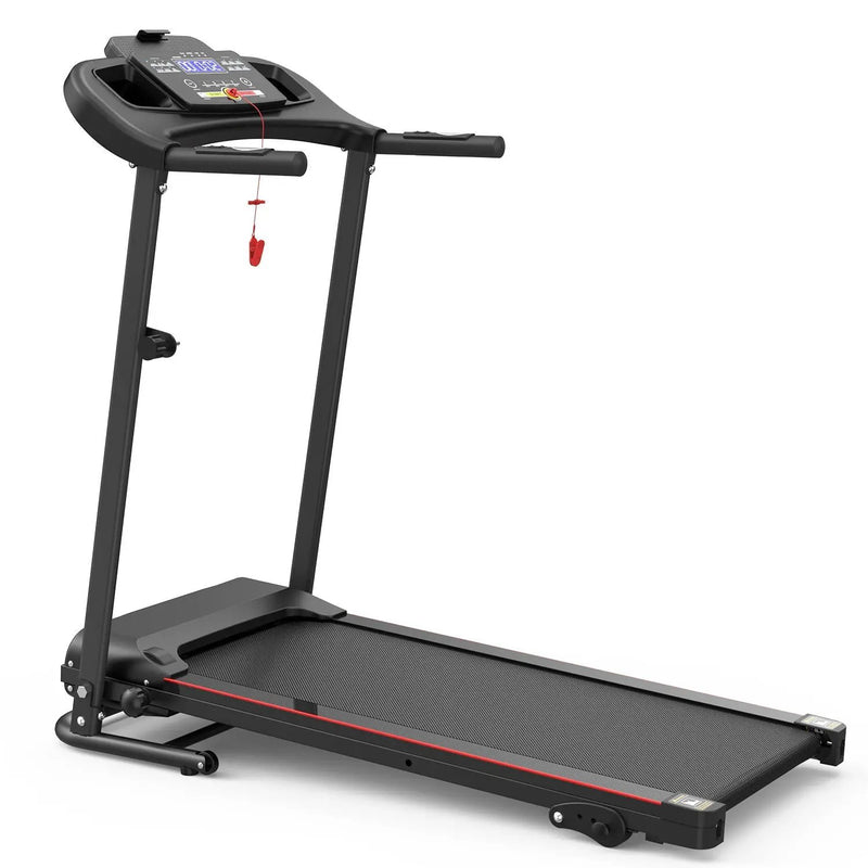 Foldable Electric Treadmill With 2.5Hp Motor, 12Km / H Speed, 3 Incline Levelstooth Music, Heart Rate Sensor, Spacious Running Belt For Indoor - Black by HouseOfZazla