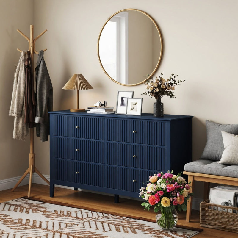 Modern 6 Drawer Fluted Dresser by HouseOfZazla