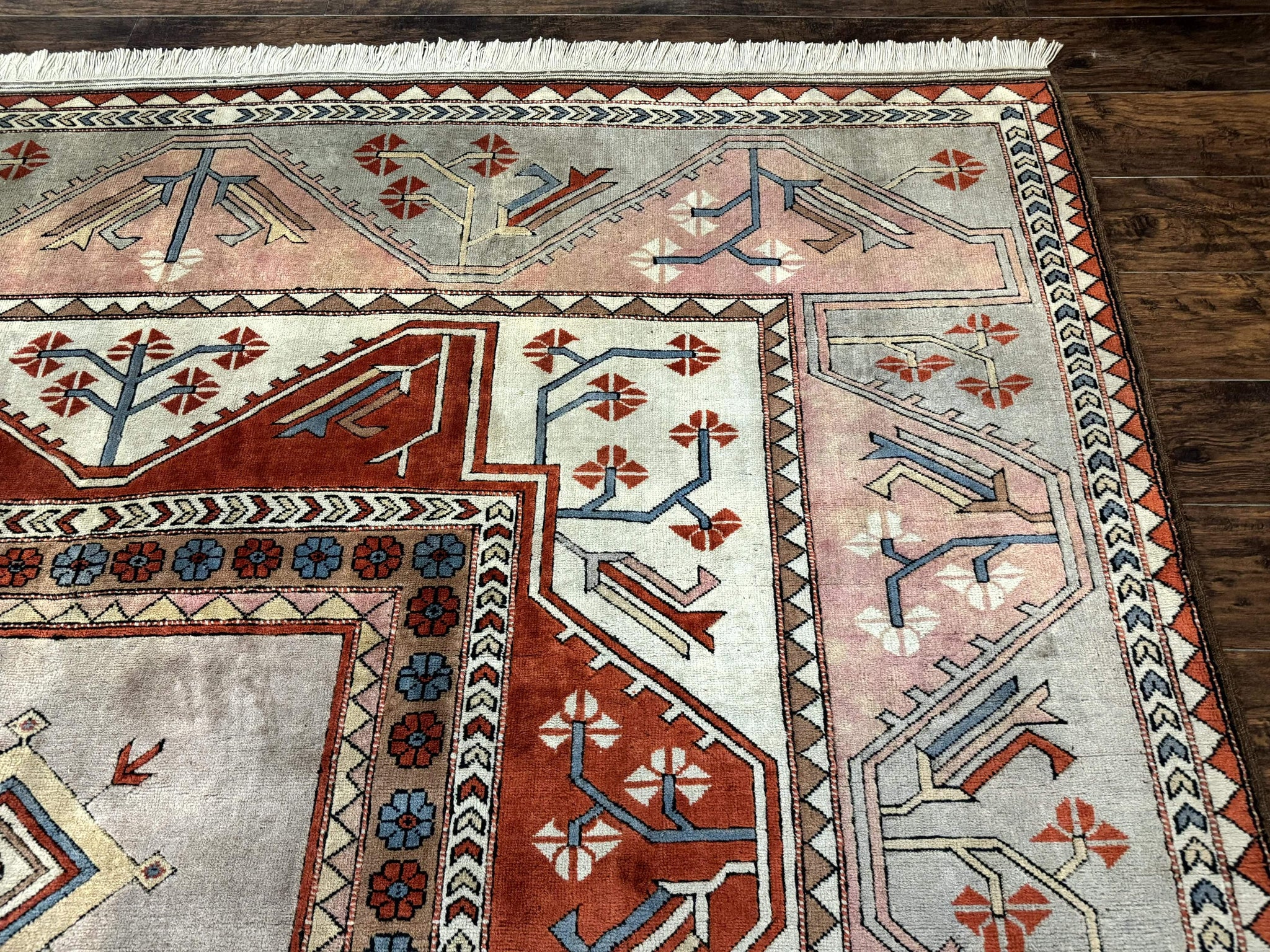 Large Turkish Milas Rug 10x13, Gray, Vintage, Wool on Wool by Jewel Rugs