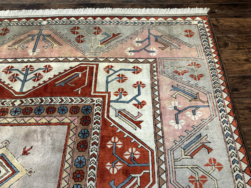 Large Turkish Milas Rug 10x13, Gray, Vintage, Wool on Wool by Jewel Rugs