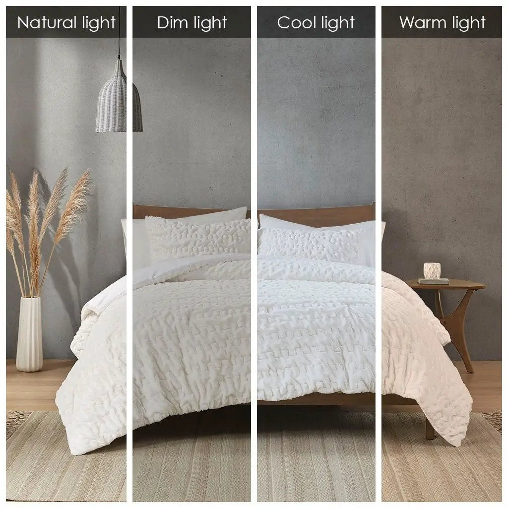 Full/Queen Ruched Fur Down Alternative Comforter Set by HouseOfZazla