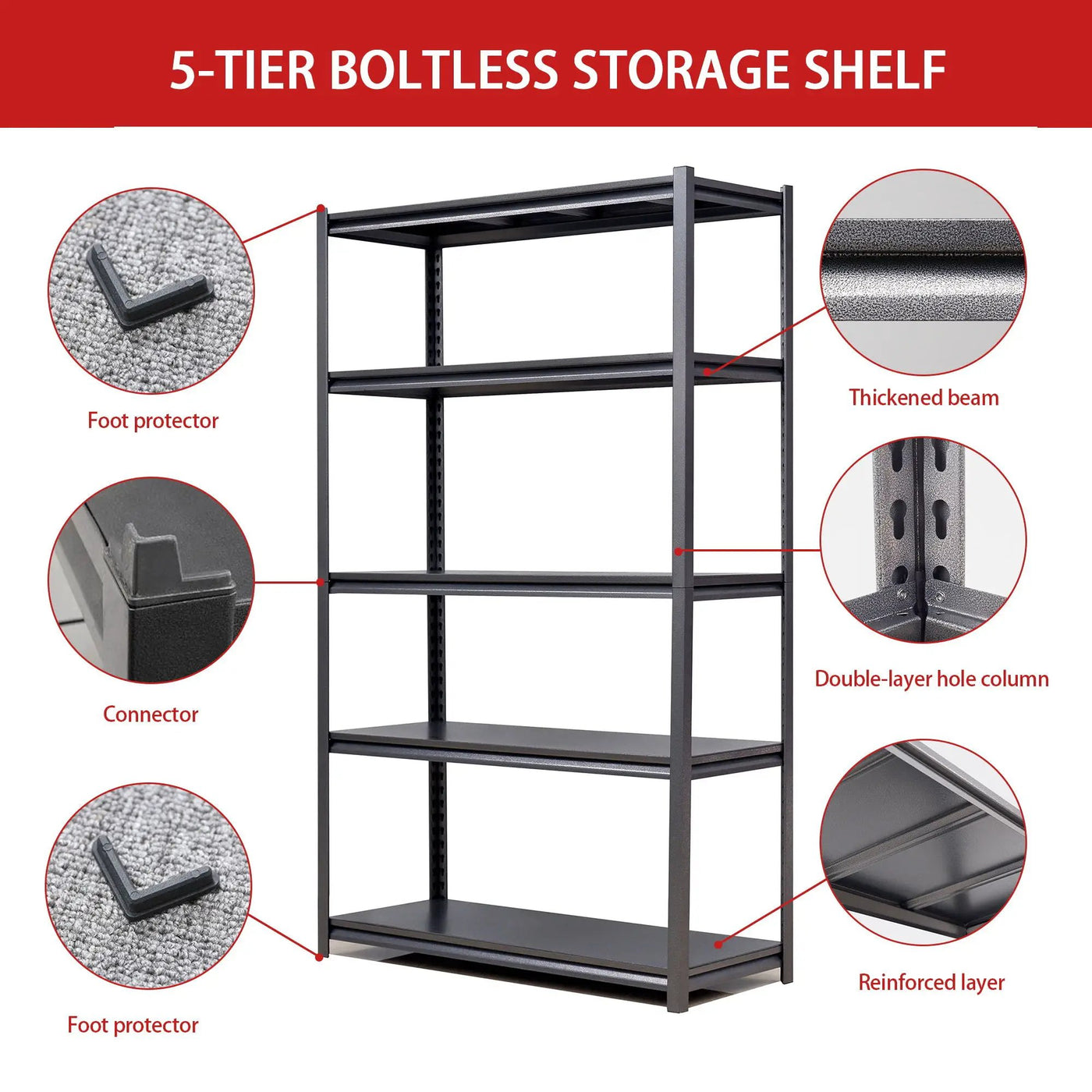 Industrial Heavy Duty Metal Garage Shelving Unit, Adjustable Storage Rack by HouseOfZazla