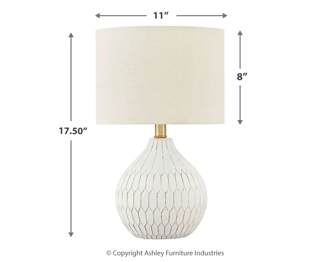 Wardmont - Ceramic Table Lamp - White by Unique Piece Furniture