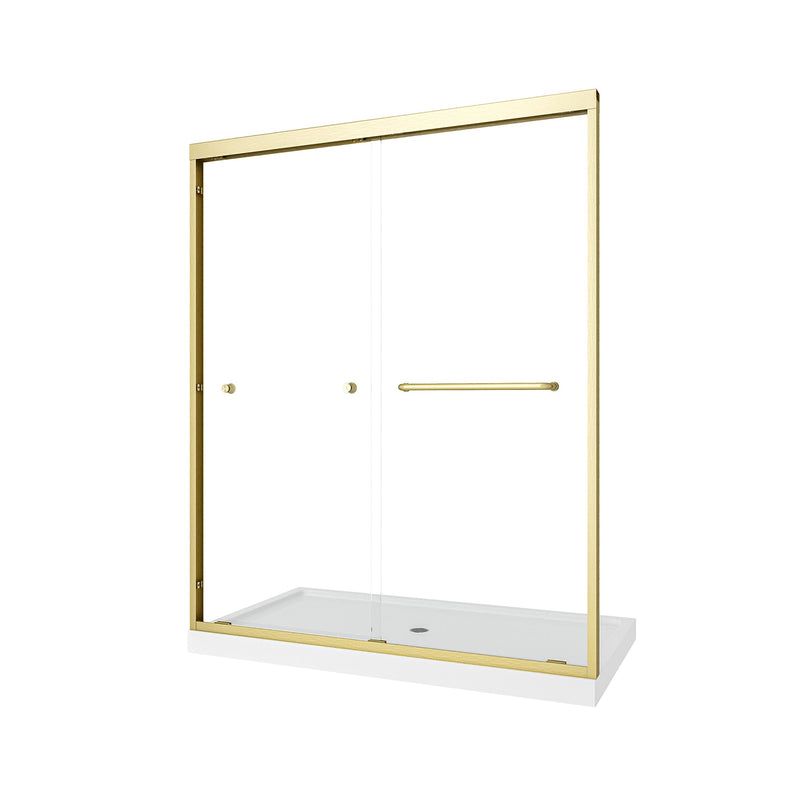 55"-60" W x 72" H Brushed Shower Door by HouseOfZazla