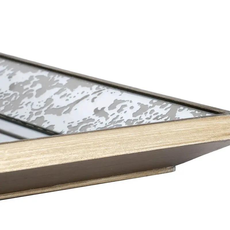 Antique Rectangle Mirror With Floral Accents, Mirrored Display Tray, Hanging Wall Mirror by Unique Piece Furniture