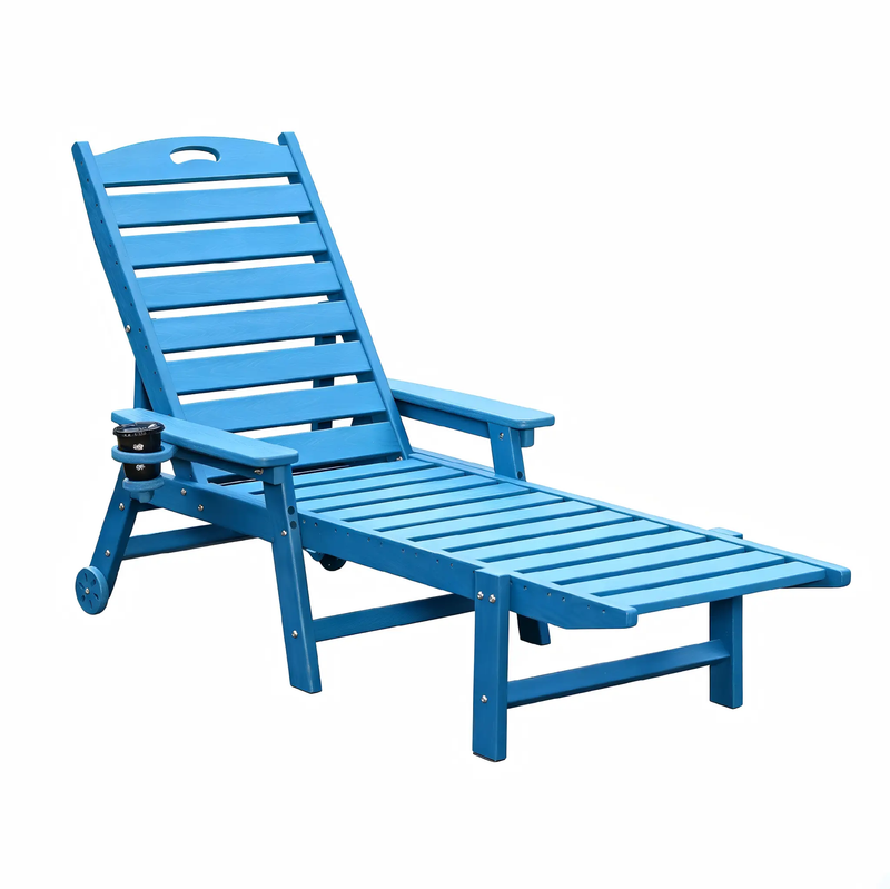 HDPE Chaise Lounge Chair Outdoor with Adjustable Backrest by HouseOfZazla