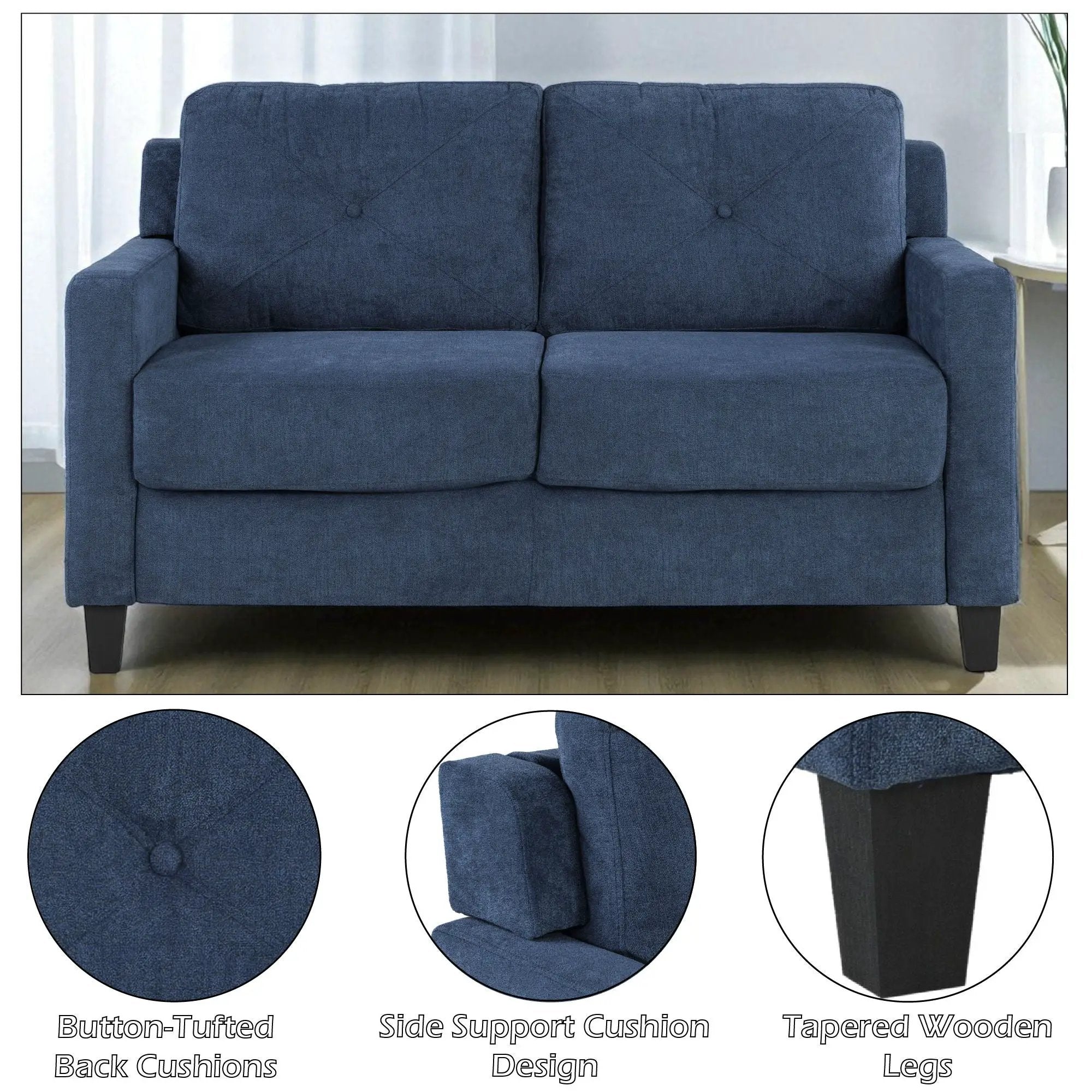 2 Seater Loveseat - Navy by Unique Piece Furniture
