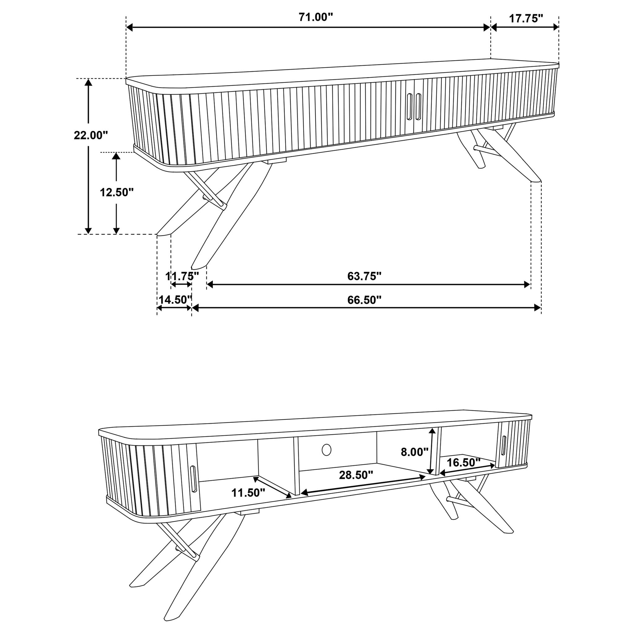 Stewart - TV Stand With Sliding Doors - Walnut by HouseOfZazla
