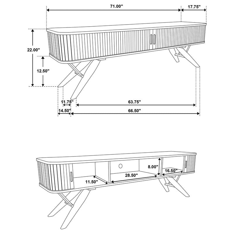Stewart - TV Stand With Sliding Doors - Walnut by HouseOfZazla