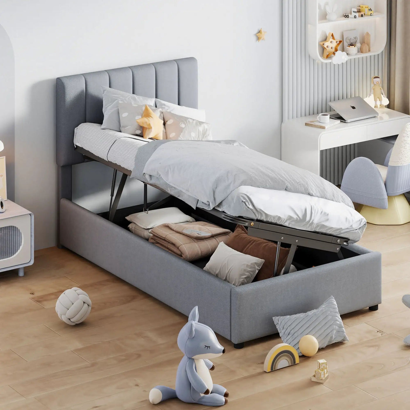 Upholstered Platform Bed With A Hydraulic Storage System by HouseOfZazla