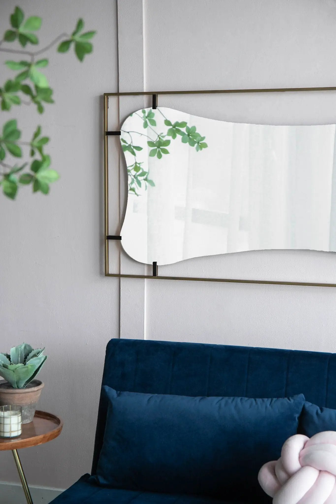 Poppy Mirror With Metal Frame Contemporary Design For Bathroom, Entryway Wall Decor by HouseOfZazla