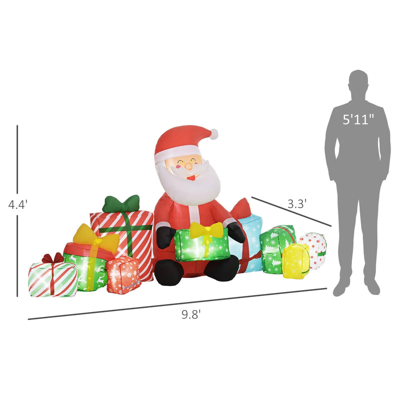 Inflatable Santa Claus And Gift Boxes Outdoor Display by HouseOfZazla